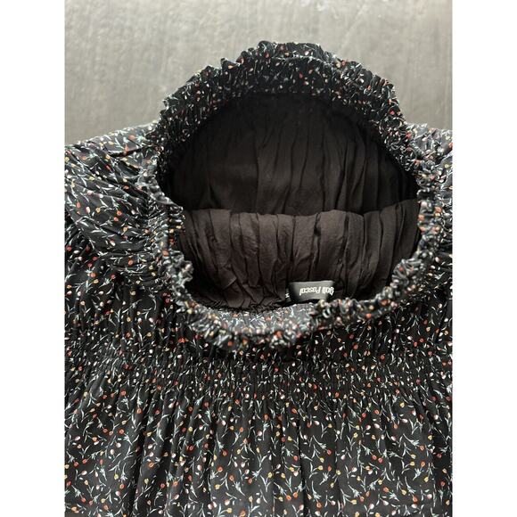 Magali Pascal womens Tiered Mini Skirt Elastic Waist Navy Floral Print M Ruffled - Picture 7 of 10